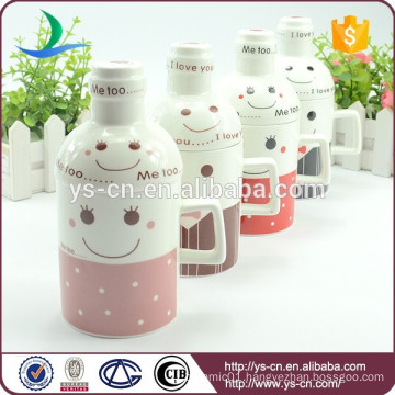 Smiling Face Creative beer mug with lid wholesale